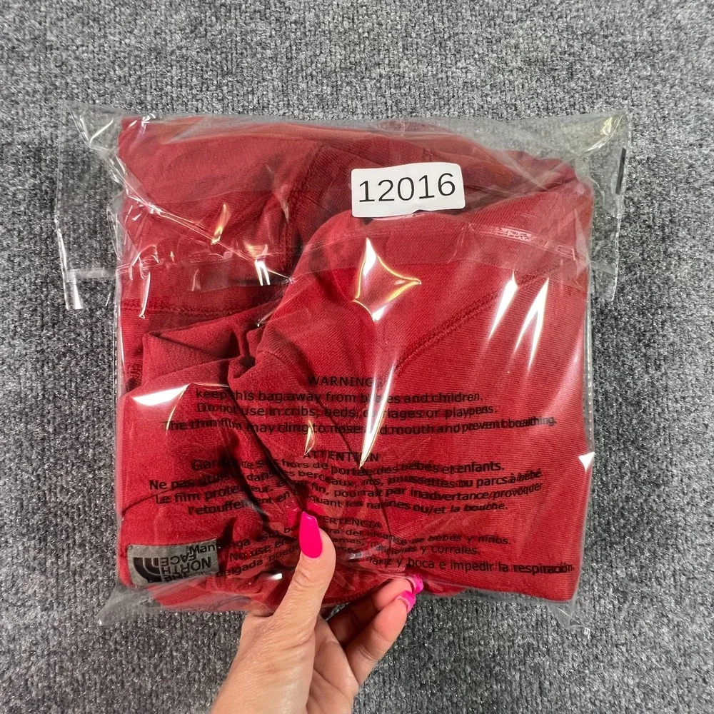 The North Face Hoodie Mens M Red Cotton Fleece Performance AJ9H AJ9H-T249/T649